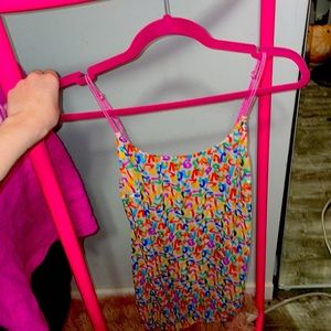 Rihanna Fenty pink bumble gum straps and multicolor slip